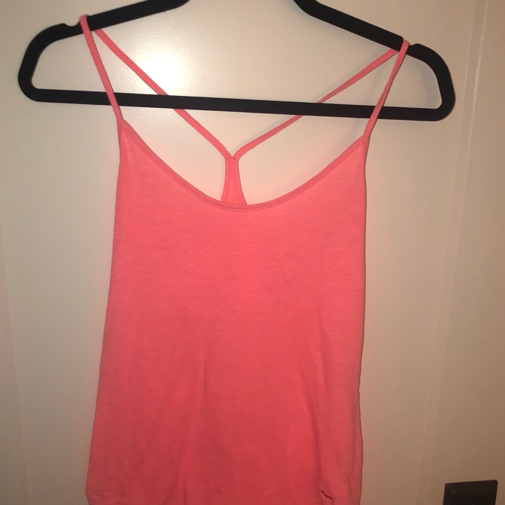 Pink racerback tank top